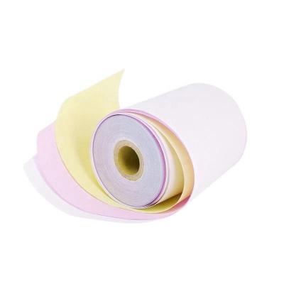 China Wood Pulp 2 Parts NCR Paper Pay Slip Security Roll Personalized A5 Tripartite Invoice Book for sale