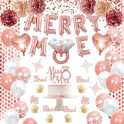 China China Partycool Rose Gold Engagement Party Decorations She Said Yes Marry Me Foil Balloon Favors Kit for sale