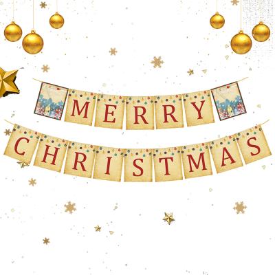 China China Partycool Flip Snowflake Merry Christmas Banner Letter Flag Flag Party Playable Flexible Decorations for sale