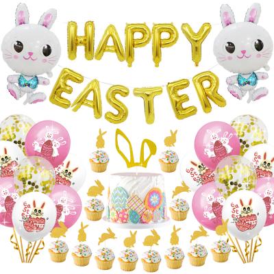 China Spring Happy Easter Bunny Rabbit Foil Balloon Easter Bunny Bunting Garland Party Supplies from China Partycool for sale