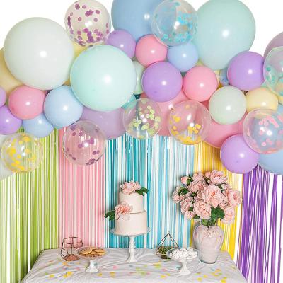 China Pastel Baby Shower Birthday Party Decoration Garland Arch Tinsel Curtain Set PARTYCOOL Disposable Eco-friendly Latex Balloon Column for sale