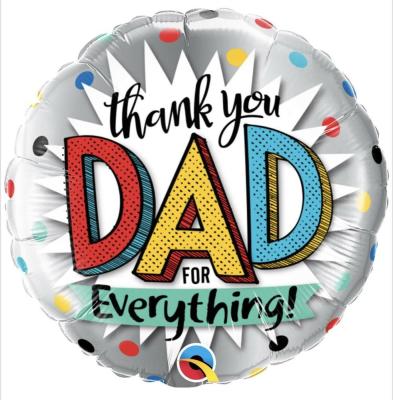 China China Partycool 18inch Helium Latex Balloon Thank You Dad Foil Balloon Globo Happy Father's Day Party Decorations for sale