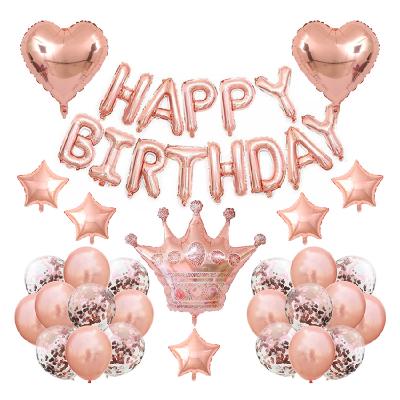 China China PARTYCOOL Birthday Party Supplies Rose Gold Party Decorations Balloons Birthday Party Decorations Set for sale