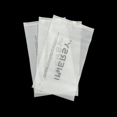 China Eco-friendly Recyclable Custom Printed Biodegradable Frosted Zipper Bag For Clothes Packaging Plastic Zipper Bag for sale