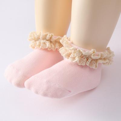 China Anti-skid lace bumps 0-1-2 years baby socks spring Autumn Summer Cotton Socks Girls princess Socks for sale