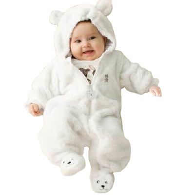 China Chunky Polyester/Autumn And Winter Baby Coral Fleece Bear Costume Romper One-Piece Handbag Foot Bag for sale