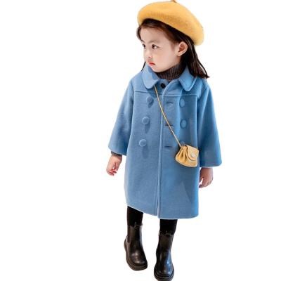 China Girls Windproof Coat Temperament Crossed Woolen Coat Quilted Padded Winter Children's Coat Clothing for sale