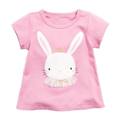 China European and American girls breathable T-shirt summer children's short-sleeved T-shirt knitted cotton children's T-shirt for sale