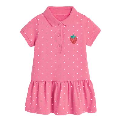 China European Summer Washable Children's Short Sleeve Dresses and American Children's Skirts Knitted Girls' Polo Skirts for sale