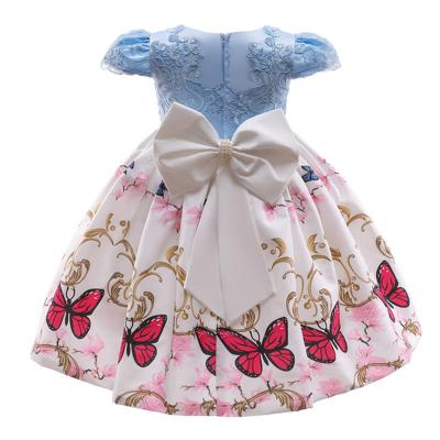 China Other Children's Dress Girls Cute Princess Dress Bow Embroidered Print Western Style Skirt for sale