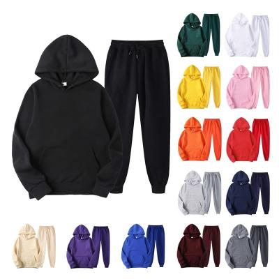 China 2PCS Anti-UV Team Men's Sports Tracksuits Sleeve Hoodies Sweatshirt Long and Drops Sweatpants Adults 100% Polyester Winter Sweatsuit for sale