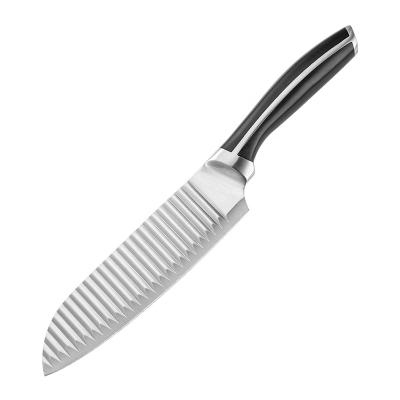 China 2020 Sustainable Hot Selling 7 Inch Wavy Japan Stainless Steel Chef Knife With 430+ABS Handle for sale