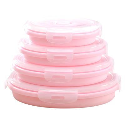 China Sustainable Hot Sale Silicone Amazon Food Storage Container Collapsible Storage Bowl With PP Cover for sale