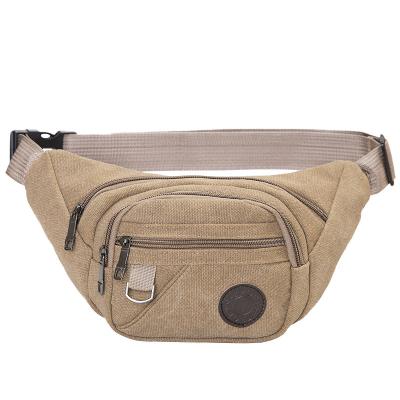 China Other Outdoor Sports Washed Canvas Fanny Pack Large Capacity Mobile Phone Bag Cross-Body Bag Anti-theft Fanny Pack Sports Cashier Then for sale