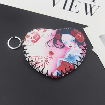 China Handcrafted Coin Wallet Purse Cute Heart Shaped PU Anti-theft Small Bag For Ladies for sale