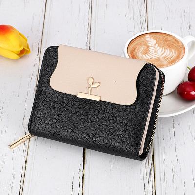 China Mini Purse Luxury Candy Color Multi-card Holder Anti-theft Short Wallets Slim Small Zipper Women Wallets Shape C for sale