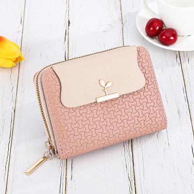 China Mini Purse Luxury Candy Color Small Zipper Women Wallets Multi-card Female Short Wallets Leather Anti-theft Holder Fashion Coin Bags for sale