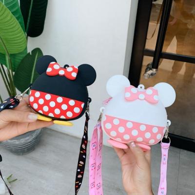 China Daily 2021 Qetesh Cartoon Kids Silicone Bag Fashionable Cute Little Girls Cross - Body Mini Bow Purses Bags and Handbags for sale