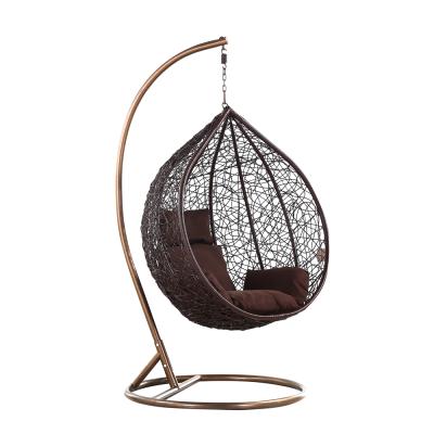 China Modern Luxury Rattan Swing Basket Terrace Garden Leisure Hanging Home Set Easy To Clean Swing Chair Egg Shaped Drop Chair for sale