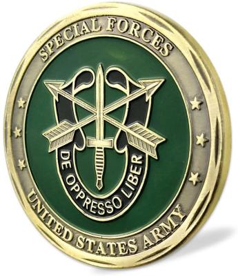 China Cheap Custom Military Gold Coin United States Army Green Beret Challenge Coin Veteran Silver Plated Metal Gift for sale