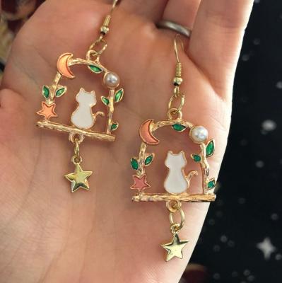 China CLASSIC Cute Animal Custom Cat Earrings Metal Earrings Designer Jewelry Soft Enamel Charm for sale