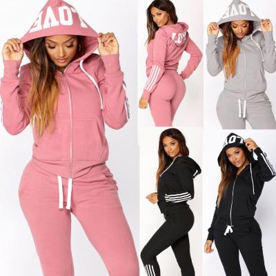 China QUICK DRY Women Tracksuit 2 Piece Set Pullover Hoodie+Pants Sports Suit Female Sweatshirt Sets Sportswear Suits For Woman for sale