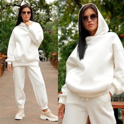 China 2021 Autumn Winter Workout Jogger Breathable Gym Women's Pullover Custom Velvet Velvet Set Crop Top Women Oversized Hoodie for sale