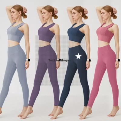 China Breathable Quick-Drying Seamless Popular Crop Women Sports Bra Sports Yoga Set Top Set Sportswear Gym Activewear Gym Wear Top Set for sale