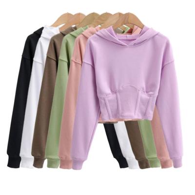 China Casual Warm Solid One Piece Velvet Thickened Hooded Sweatshirt Anti-wrinkle Fleece Long Sleeve Pullover Women's Hooded Sweatshirt for sale