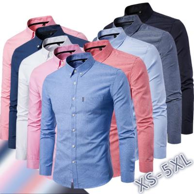 China Anti-Wrinkle Cotton Oxford Casual Formal Business Tops Soft Fit Slim High Quality Men's Long Sleeve Blouse Formal Shirt for sale