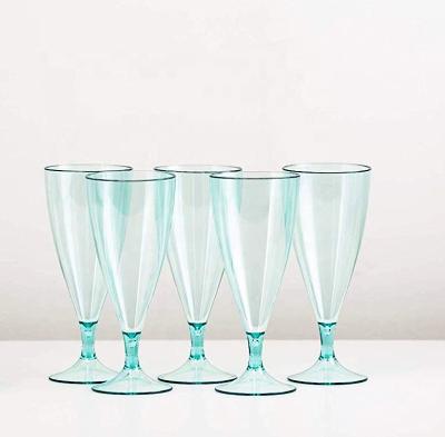 China 7oz Wedding Party Clear Blue Disposable Plastic Drink Cup for sale