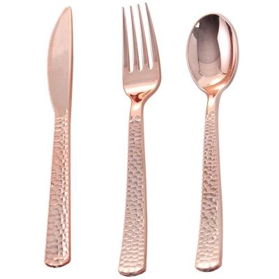 China 360pcs Traditional Branded Rose Gold Disposable Cutlery Elegant Weighing for sale