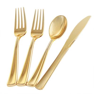 China Wedding Party 120pcs Home Weighted Serving Party Disposable Cutlery 40 Knife 40 Fork 40spoon for sale