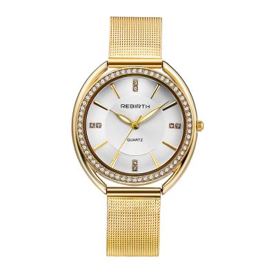 China Waterproof Elegant Women Fashion Hand Watch Wholesale Lady Watch With Diamond Quartz Gold Metal RENAISSANCE RE115 for sale