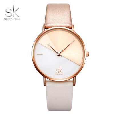 China Shengke Women's Watches Water Resistant Fashion Wristwatch Vintage Leather Ladies Watch Irregular Clock Mujer Bayan Kol Saati Montre Feminino for sale