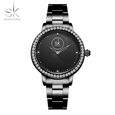 China Shengke Women's Water Resistant Watches Luxury Watch Strap Waterproof Quartz Clock 2019 Dropshipping Diamond Ladies Wrist Watches For for sale