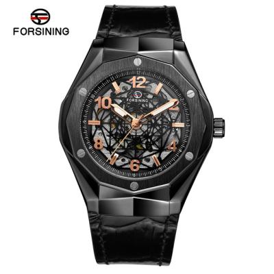 China Famous Luxury Skeleton Rubber Dial Number Dial Water Resistant Strap Water Resistant Forsining Brand Mechanical Watch For Men for sale