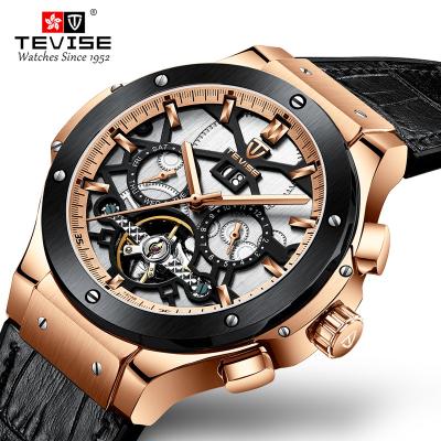 China New Tevise T828b 2019 Chronograph Watch Men's Multi-Function Automatic Mechanical Automatic Watch Flywheel Waterproof Big Watch for sale