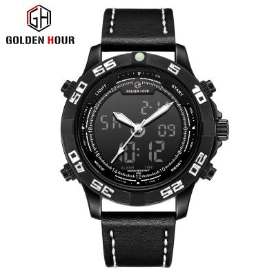 China Alarm Casual Army Led Analog Calendar 3atm Water Resistant Great Single Alarm Watch For Man GOLDENHOUR GH113 for sale