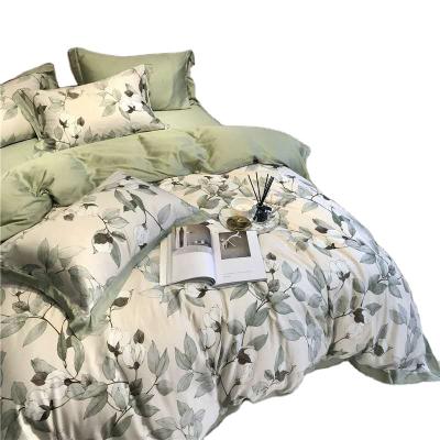 China Cool Nondisposable Silk Summer Through The Air Conditioningice Thin Spring Silk Comforter Four-Piece Set for sale