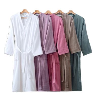 China High Quality QUICK DRY Home Hotel Bathrobe Super Comfy Colorful 100%Cotton Bathrobe Colorful Sleepwear for sale