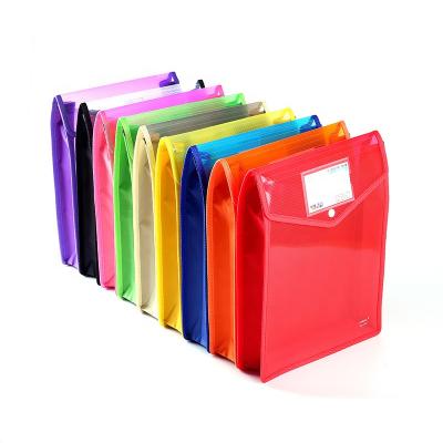 China Clear PVC A4 A5 Size Folder Bag PP Waterproof Plastic Snap Button Envelope Bag Document Bags for sale