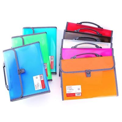 China Multilayer PP Rainbow With Waterproof Durable PVC Window Cloth Pocket Kraft Document Case Custom Expanding A4 Folder for sale