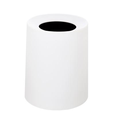 China Sustainable Indoor 8L Desktop Paper Square Plastic Trash Bin Mold Waste Bin Trash Minimalist Double Recycle Round Trash Can Garbage for sale