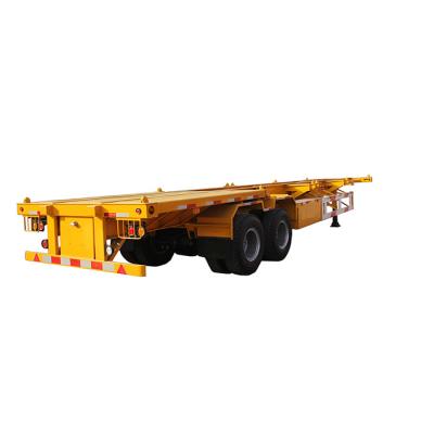 China Skeleton Truck Trailer 2 Axles 3 Axles 40feet 40ton Frame Chassis Container Haul Small Gooseneck Drop Platform Skeleton Truck Trailer for sale