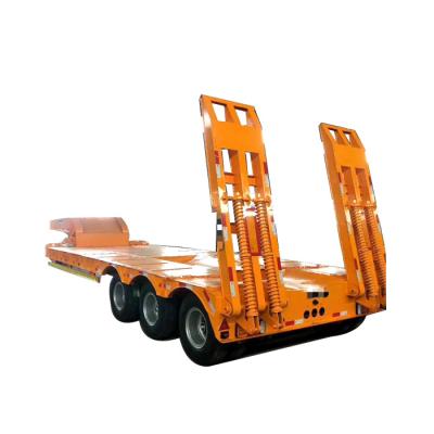 China Digger Transport Semi Trailer Truck Trailer 3 Axles Low Bed Excavator Carrier Trucks 60 Ton Lowbed Truck Semi Trailers For Sale for sale