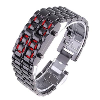 China Fashion Trendy Japan Iron Samurai LED Metal Wrist Watch Lava LED For Mens for sale