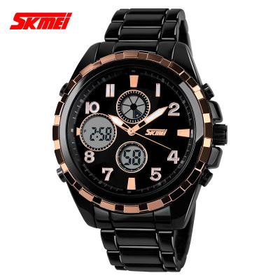 China Zinc Alloy Case Stainless Steel Quartz Watch Black For Boy Students for sale