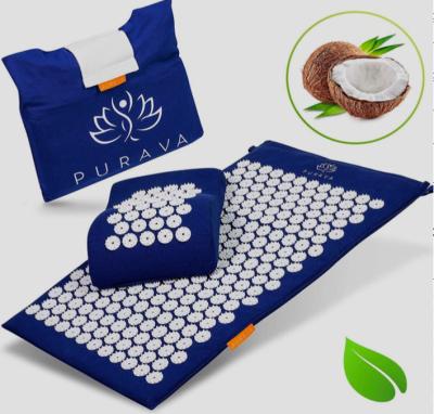 China Amazon Eco-friendly Hot Selling Natural Coconut Acupressure Mat Sets With Bag for sale