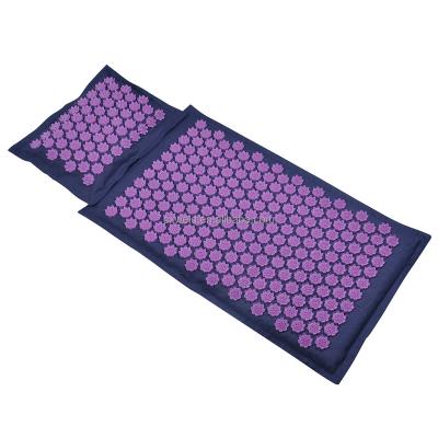 China Exercise ENJIFE Fitness Natural Canvas Mat Foot Shakti Plastic Spikes Acupressure Massage Mat and Pillow Set by Akkupressur for sale